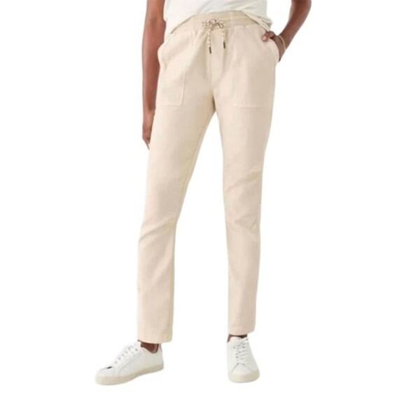 Faherty Womens Traveler Sandstone Twill Pull-On Drawstring Jogger Pants Small - Picture 1 of 6